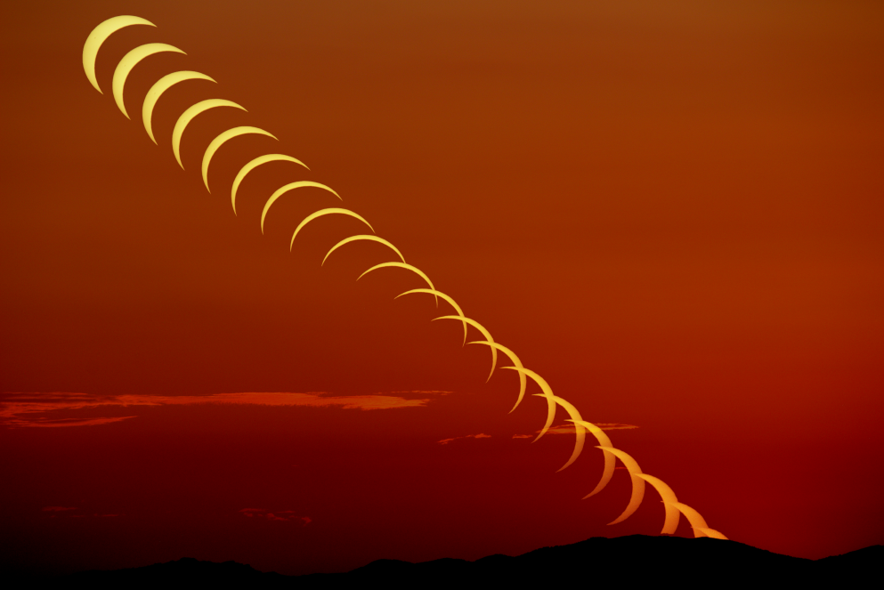 Éclipse solaire partielle - 12 août 2026 - Dans les collines près de Nice, France