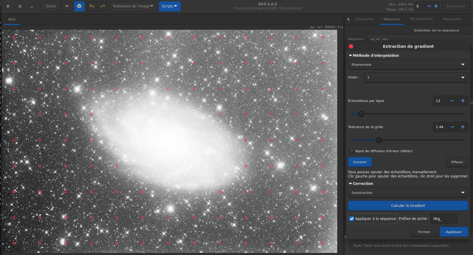 Ici l&rsquo;extraction du gradient est appliquée à chaque imagede la séquence.