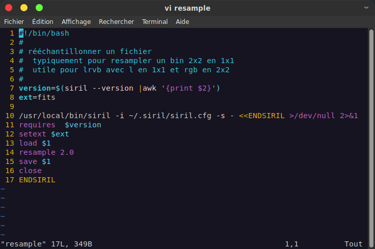 Siril - Advanced Siril scripting with bash or DOS