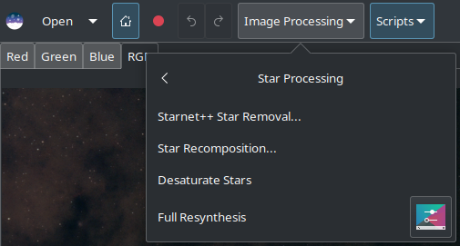 Synthetic Star tool GUI